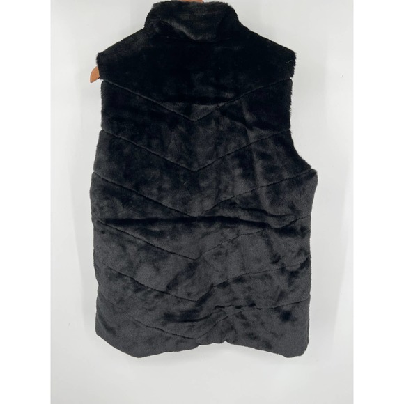 Maurice's black faux fur fully lined button front vest size XL new with tags - Picture 2 of 6